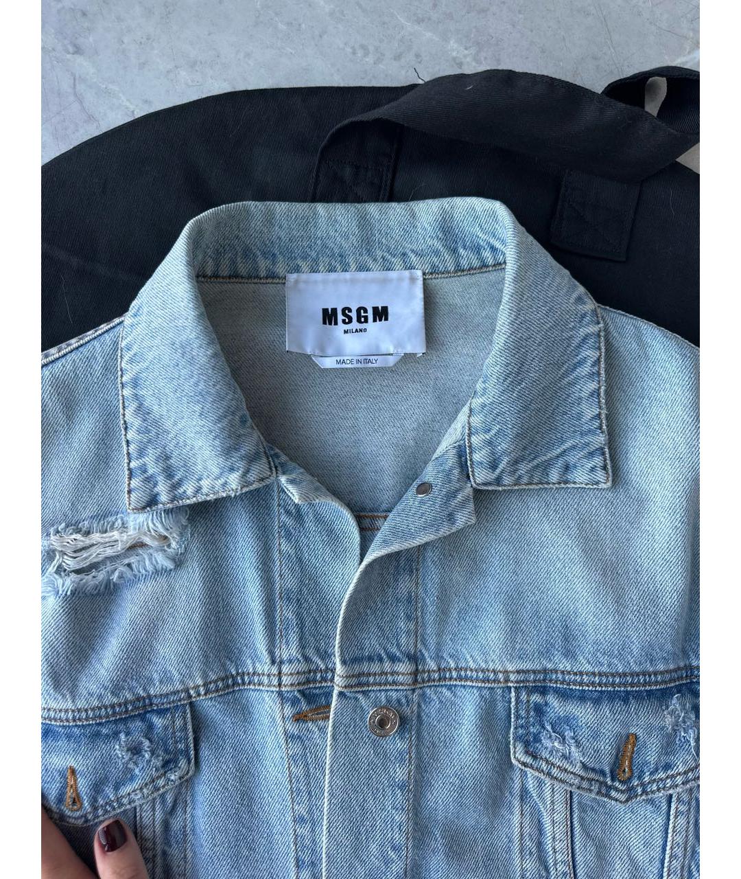 MSGM Голубая деним куртка, фото 5