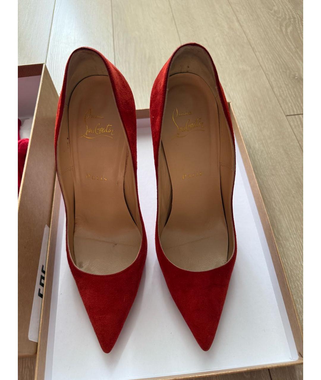 CHRISTIAN LOUBOUTIN Красные замшевые туфли, фото 2