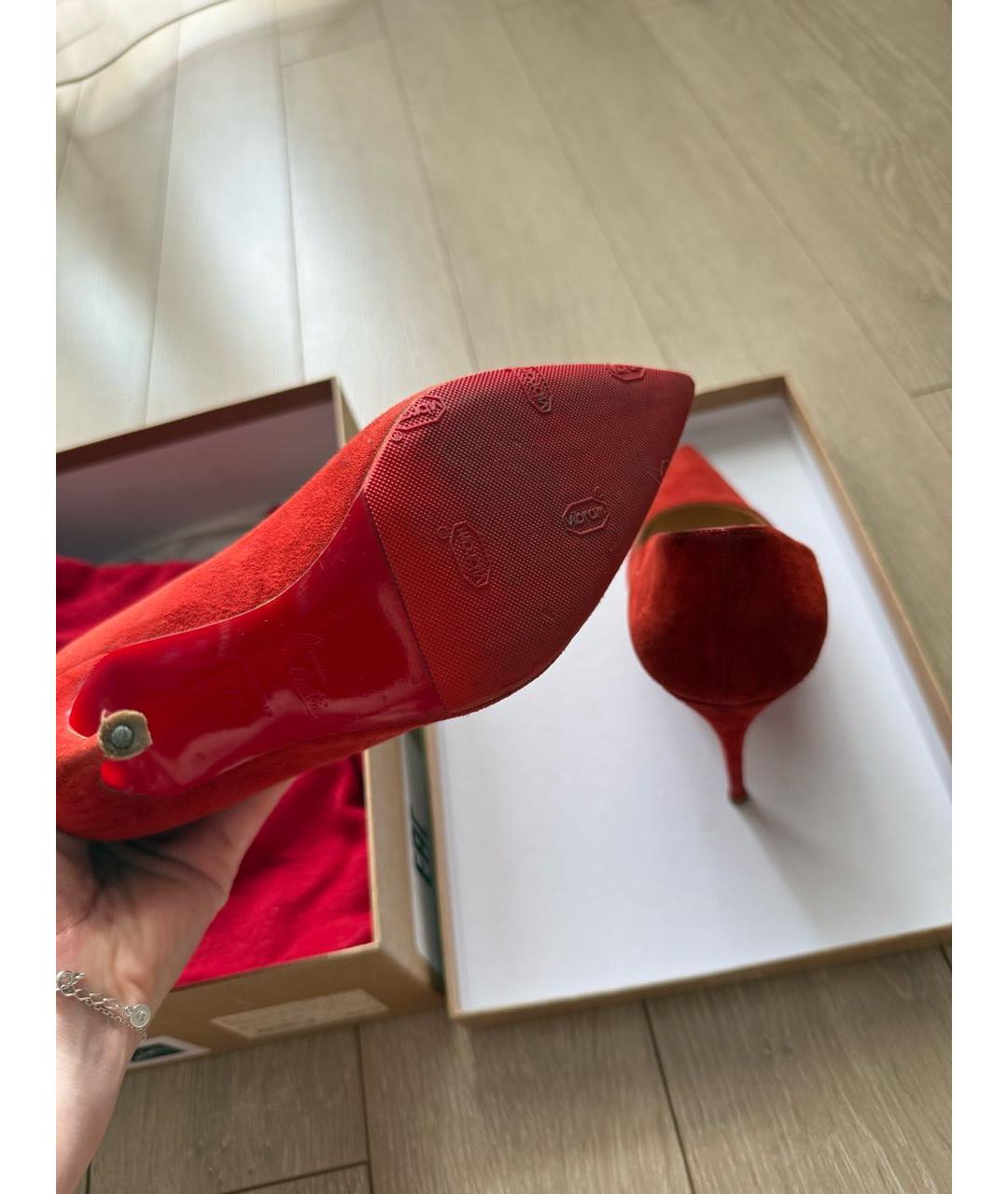 CHRISTIAN LOUBOUTIN Красные замшевые туфли, фото 4