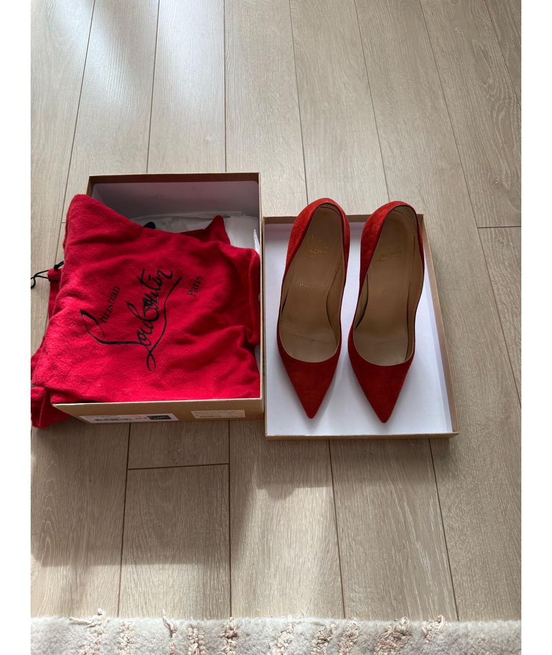 CHRISTIAN LOUBOUTIN Красные замшевые туфли, фото 3