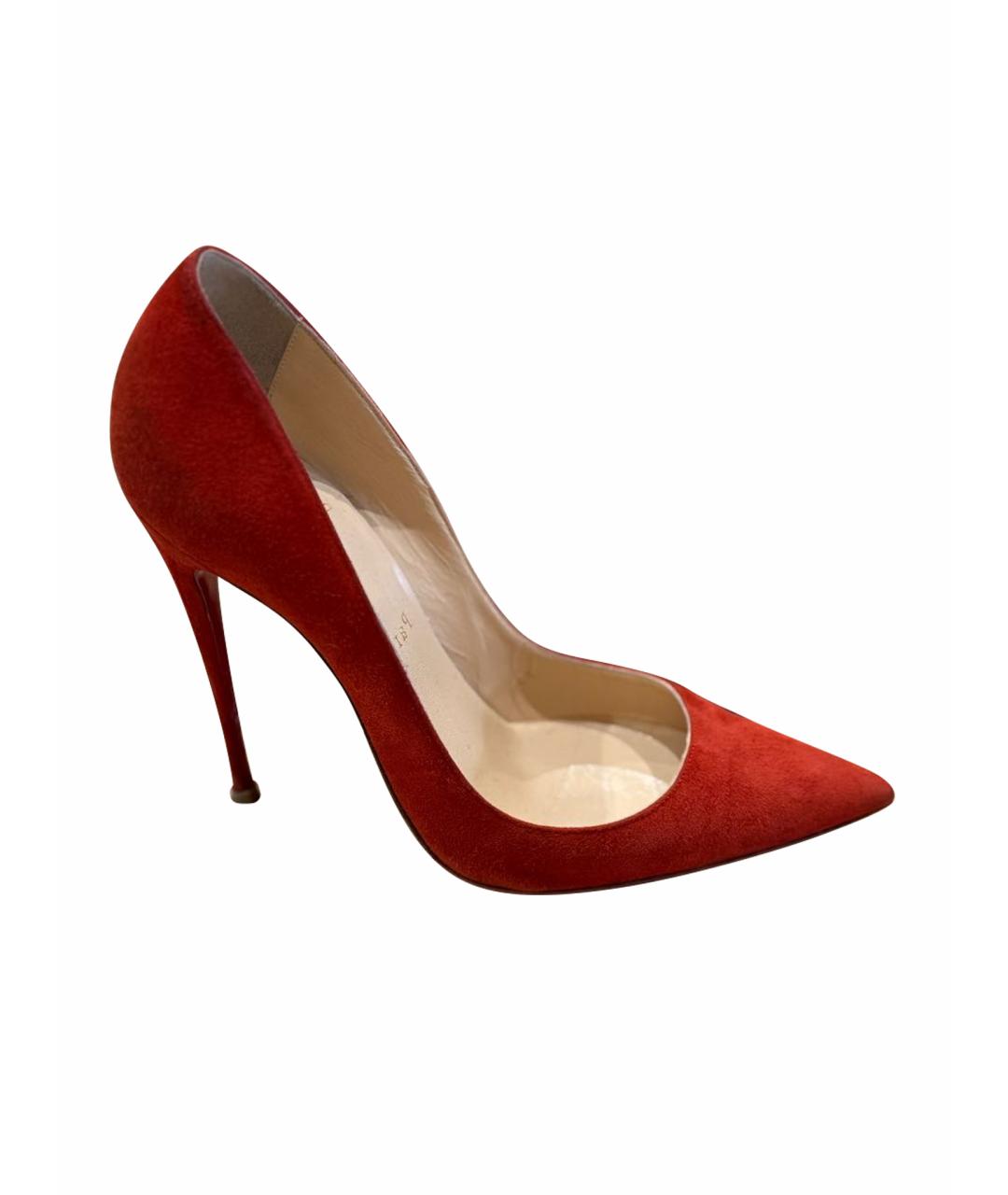 CHRISTIAN LOUBOUTIN Красные замшевые туфли, фото 1