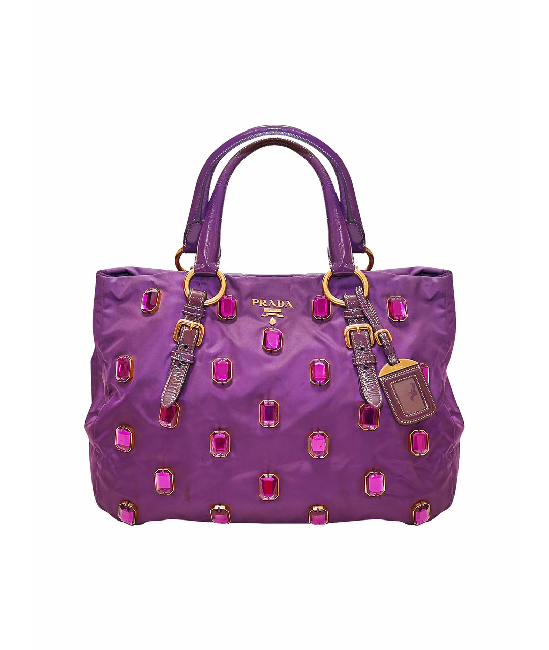 PRADA Фиолетовая тканевая сумка тоут, фото 1