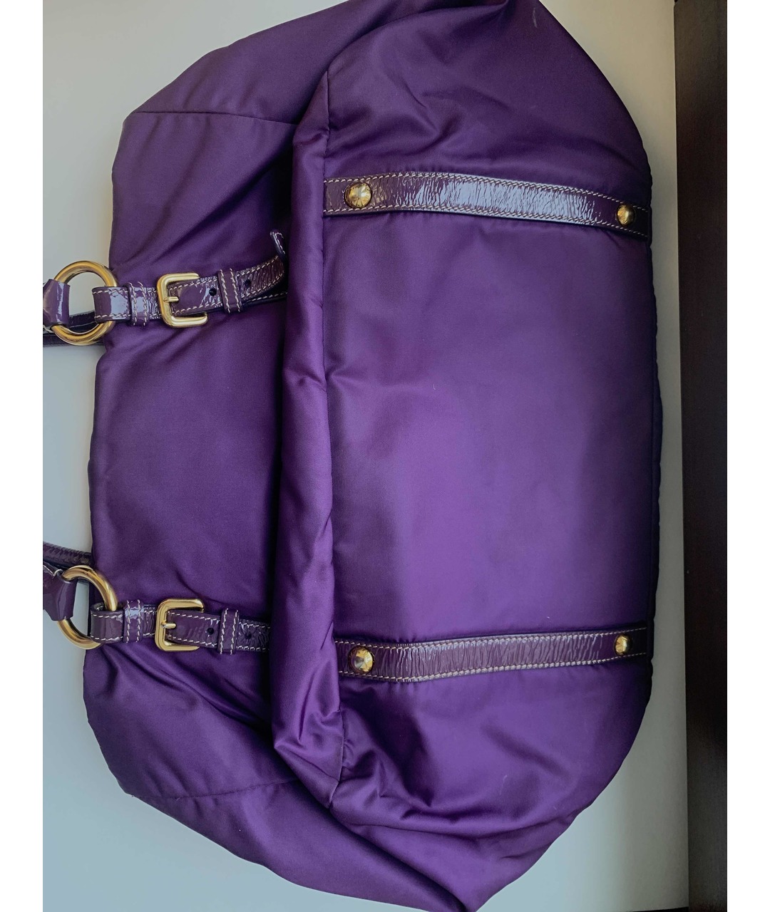 PRADA Фиолетовая тканевая сумка тоут, фото 4