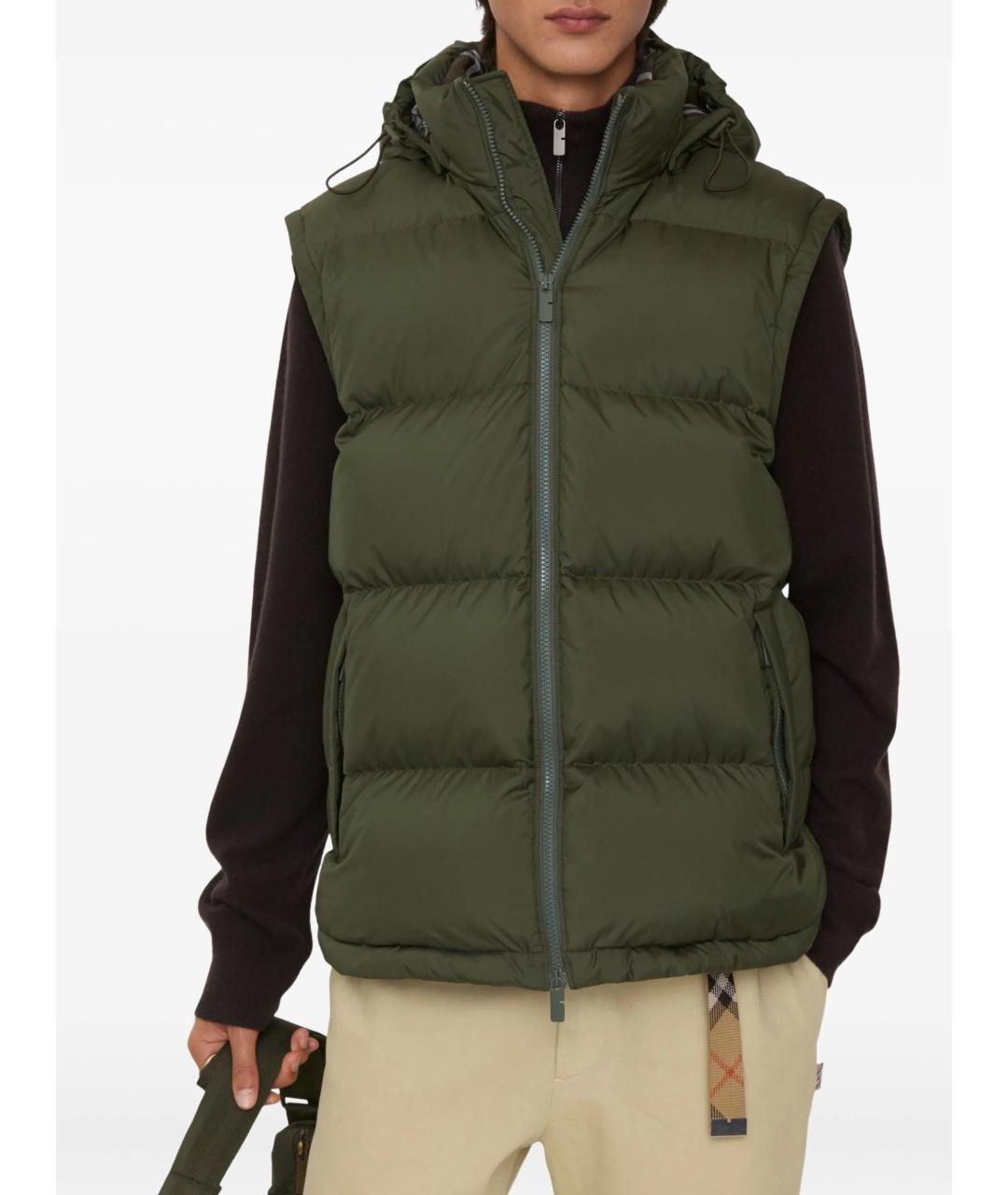 BURBERRY Зеленый пуховик, фото 3