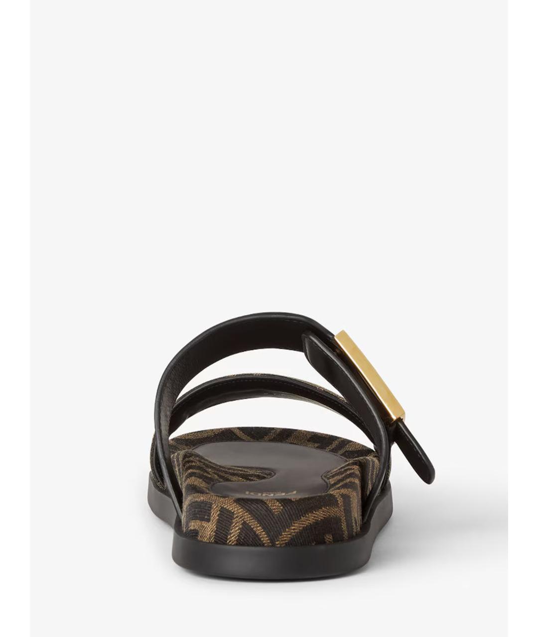 FENDI Коричневые кожаные босоножки, фото 3