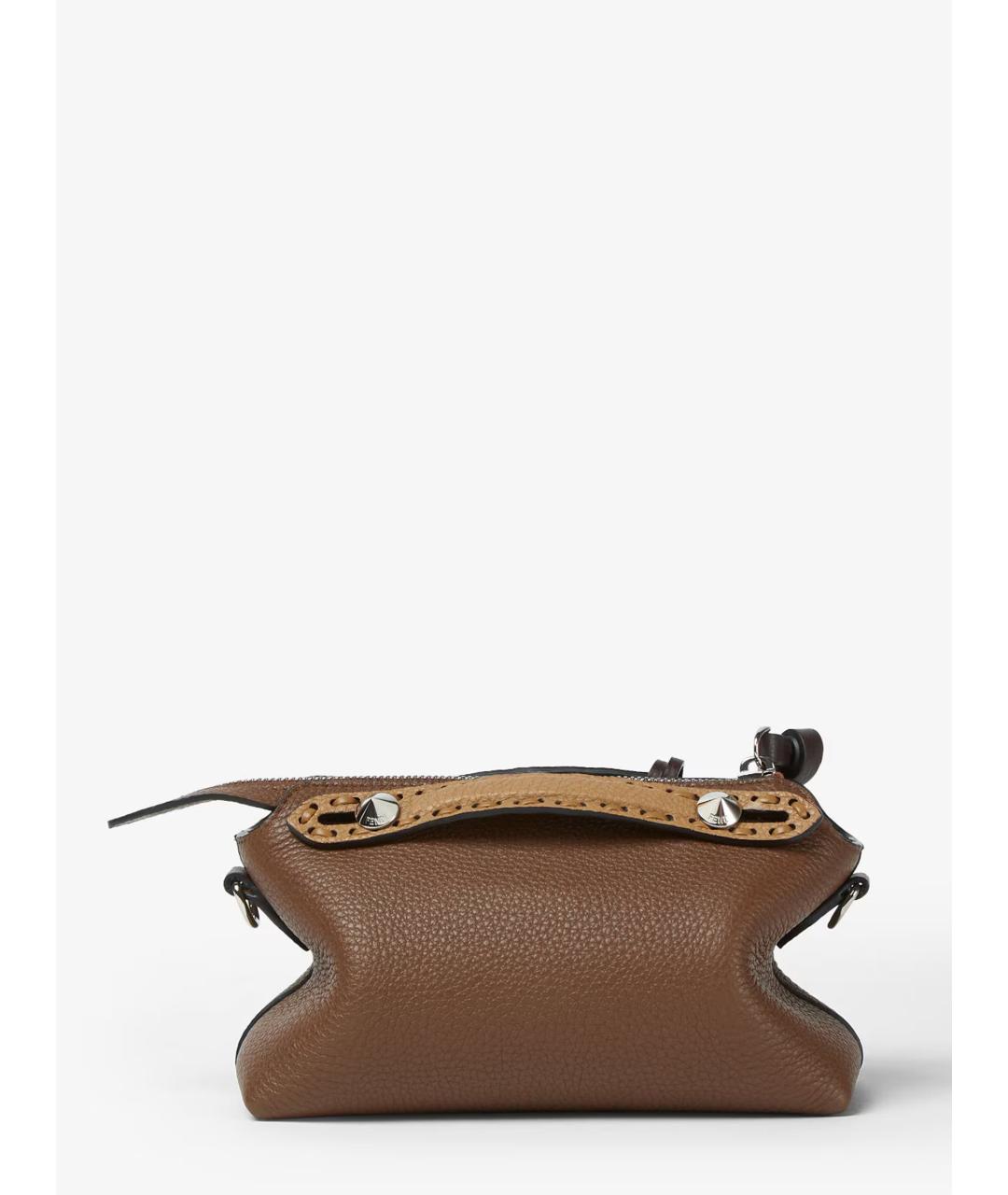 FENDI Коричневая кожаная сумка тоут, фото 6