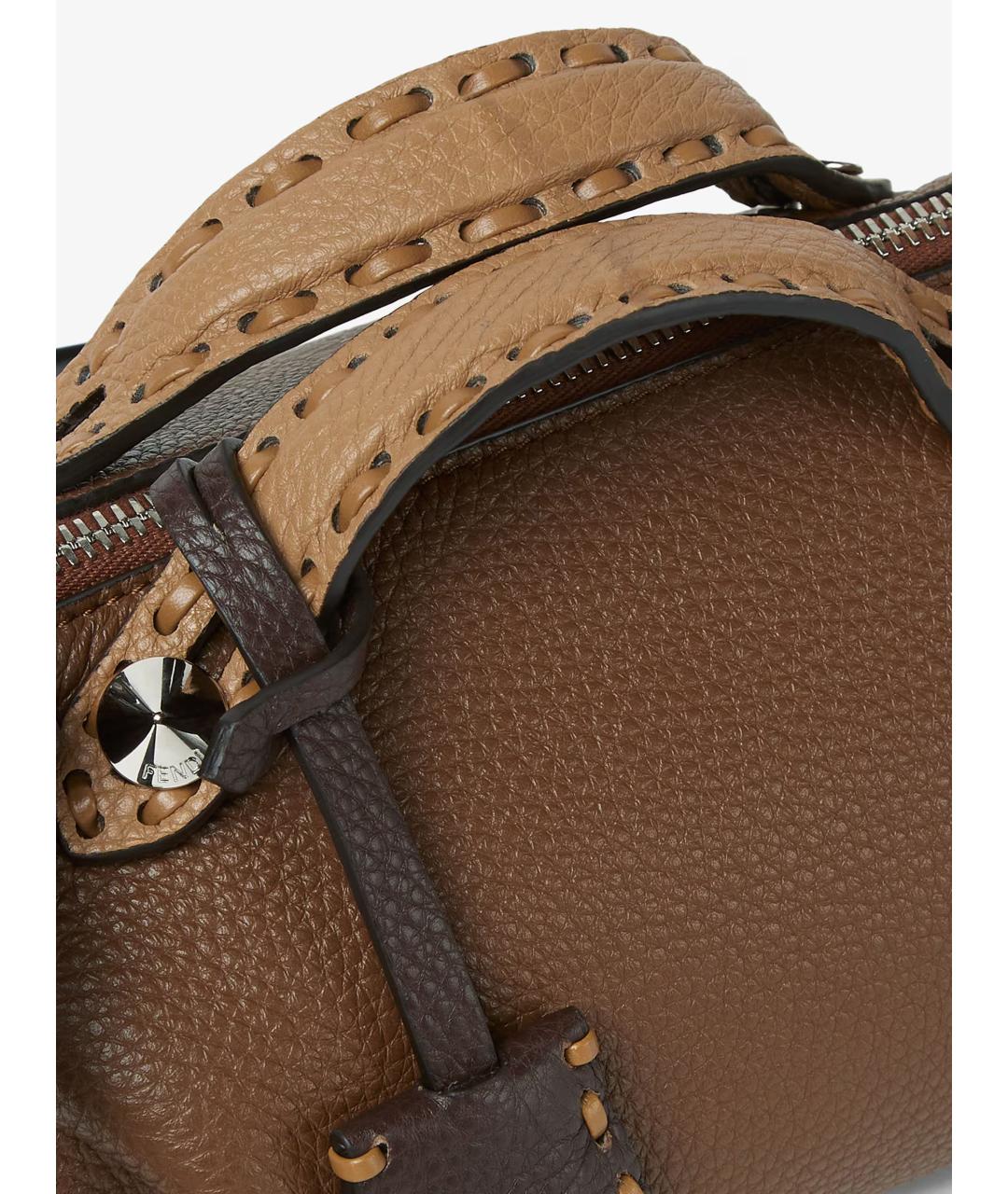 FENDI Коричневая кожаная сумка тоут, фото 2