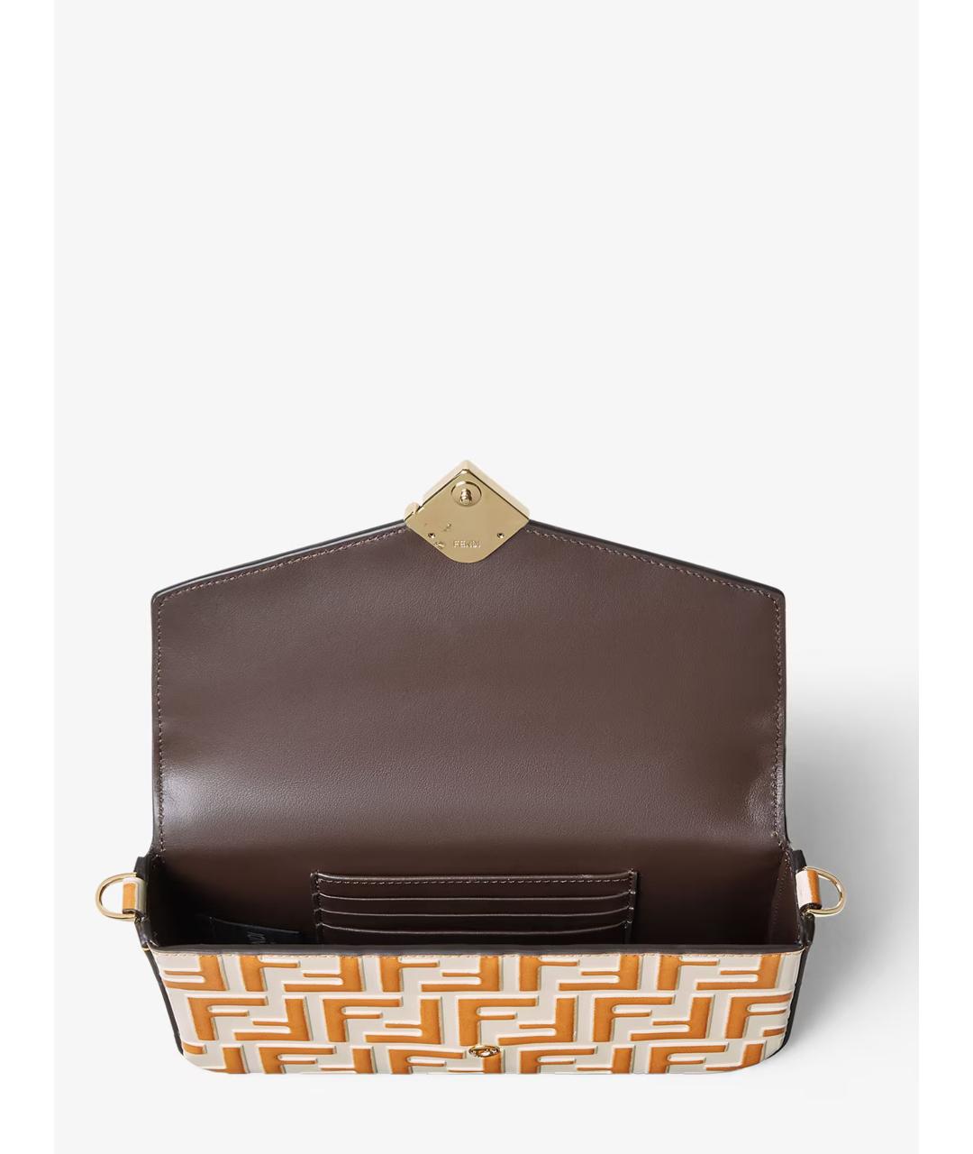 FENDI Белая кожаная сумка тоут, фото 4