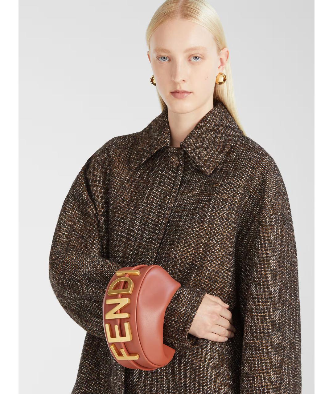 FENDI Коричневая кожаная сумка тоут, фото 2