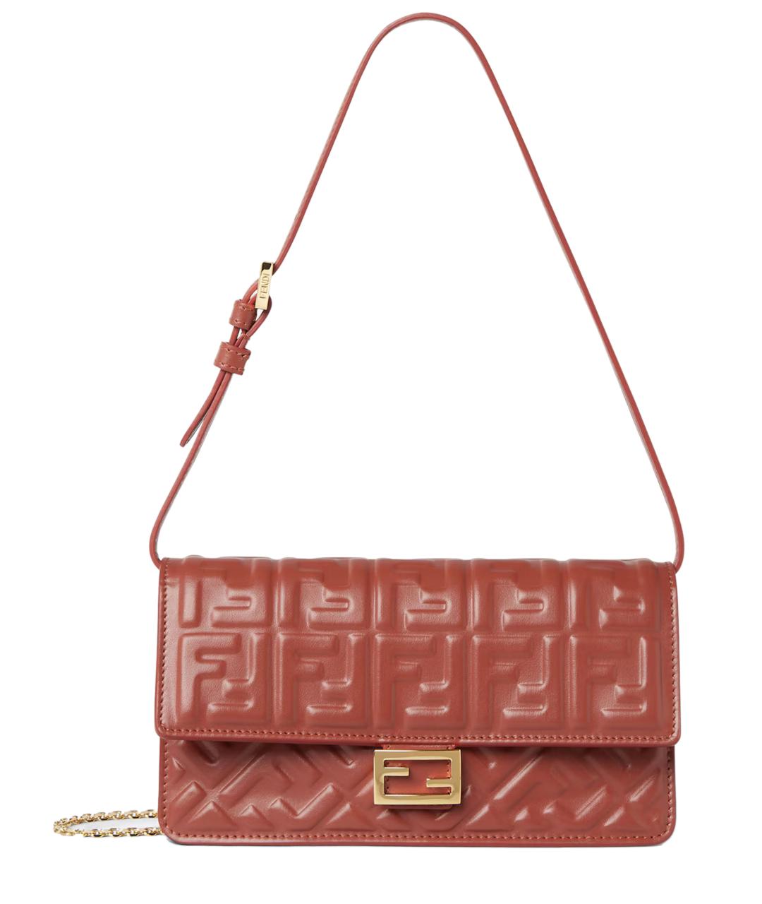 FENDI Коричневая кожаная сумка тоут, фото 1