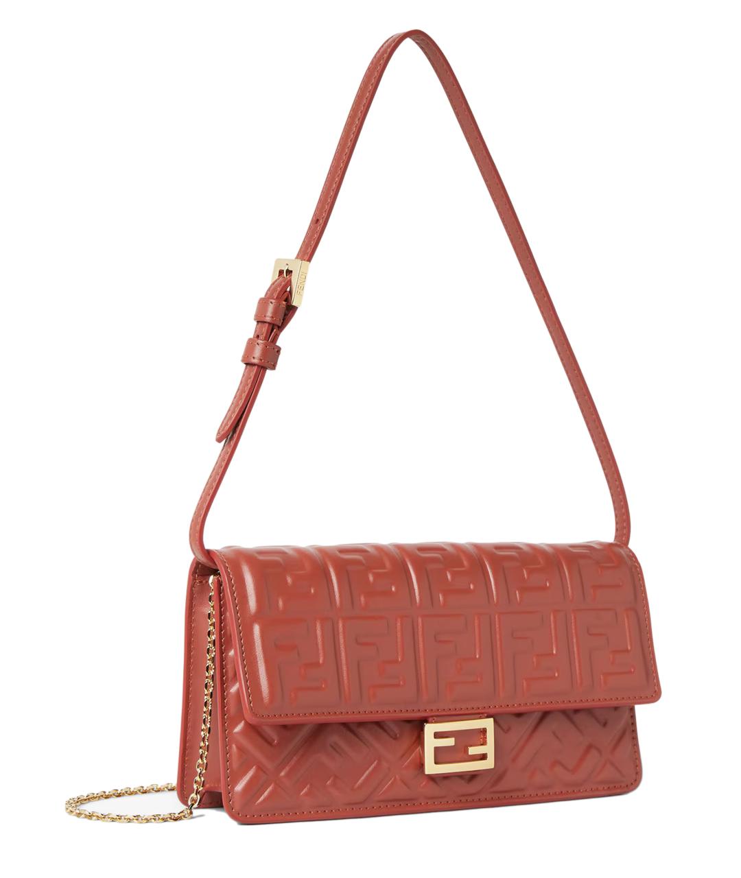 FENDI Коричневая кожаная сумка тоут, фото 2
