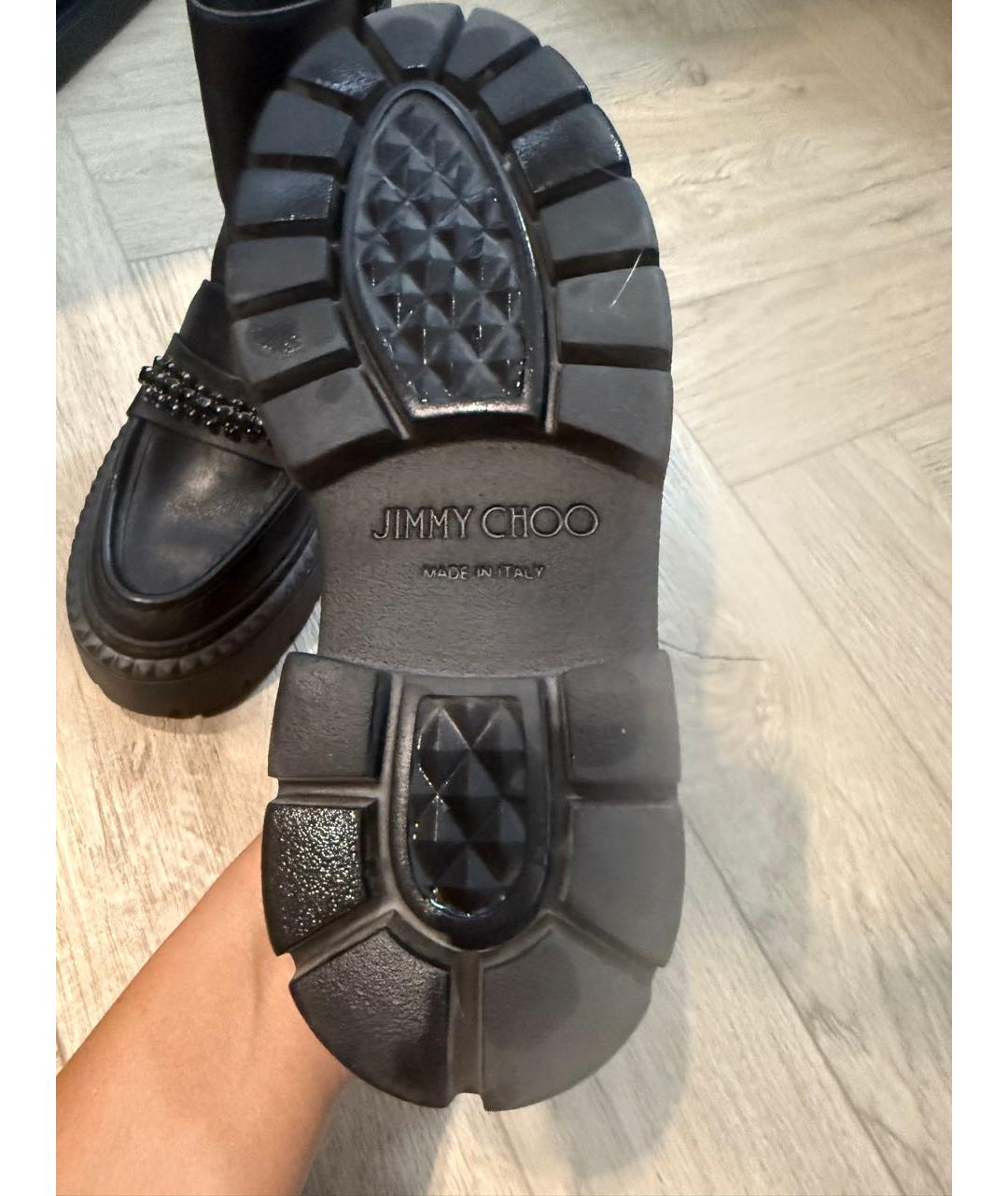 JIMMY CHOO Черные кожаные ботинки, фото 2