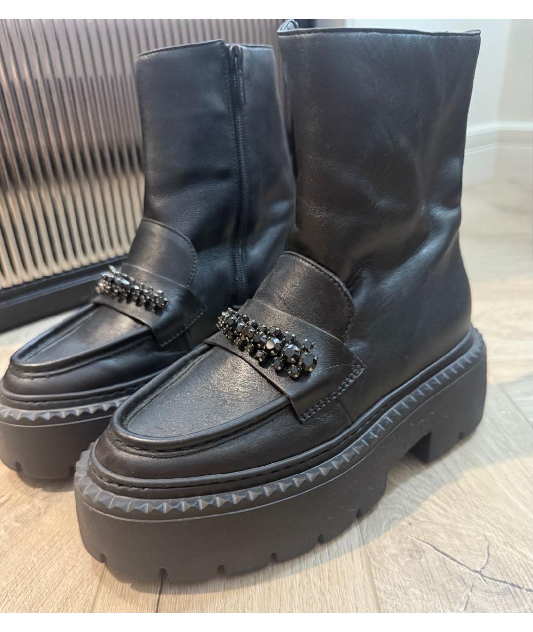 JIMMY CHOO Черные кожаные ботинки, фото 5