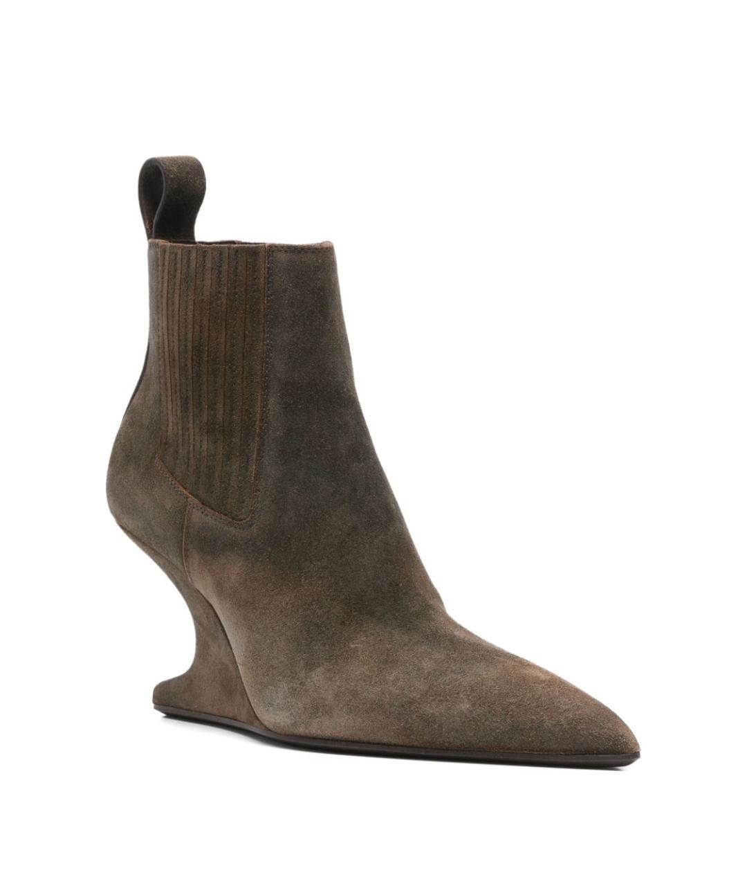 RICK OWENS Хаки замшевые ботильоны, фото 2