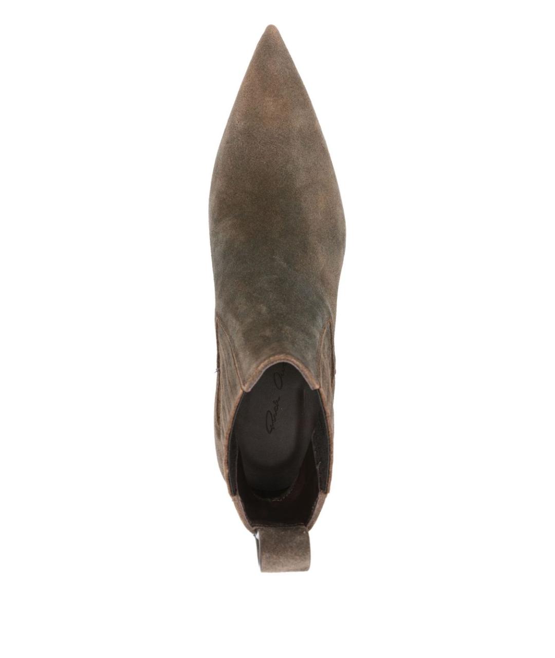 RICK OWENS Хаки замшевые ботильоны, фото 3