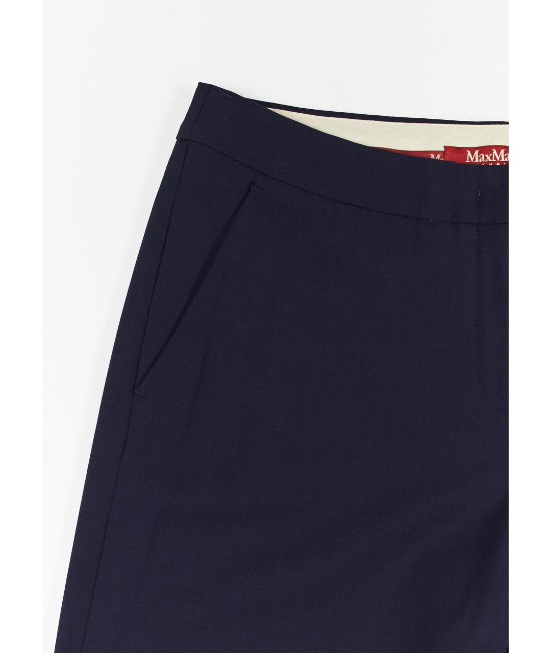MAX MARA STUDIO Синие вискозные брюки узкие, фото 5
