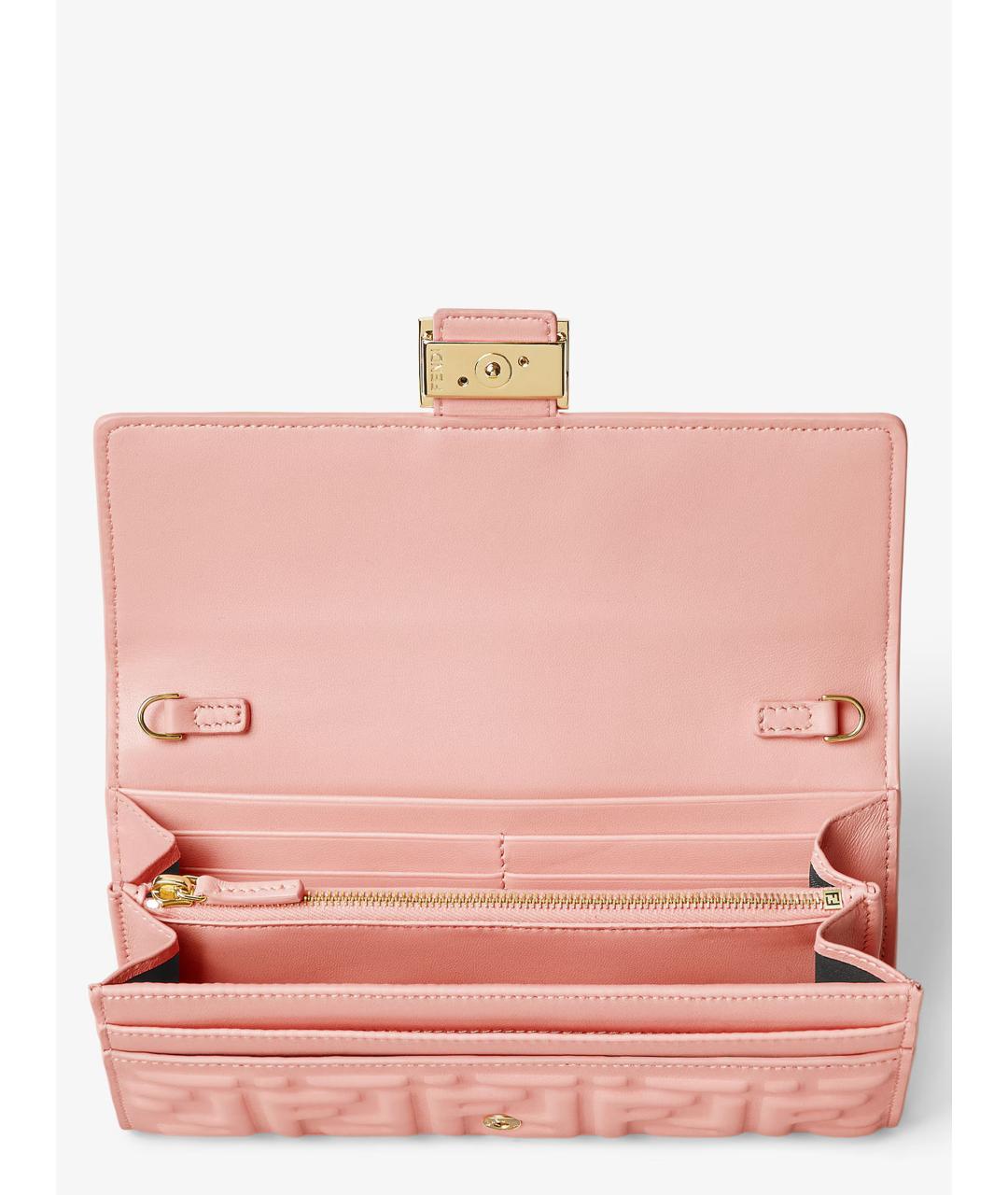 FENDI Розовая кожаная сумка тоут, фото 4