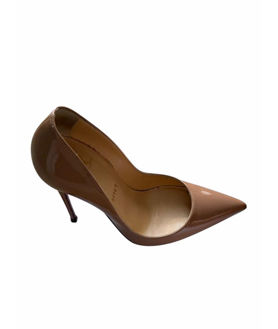 CHRISTIAN LOUBOUTIN Бежевые туфли из лакированной кожи, фото 1