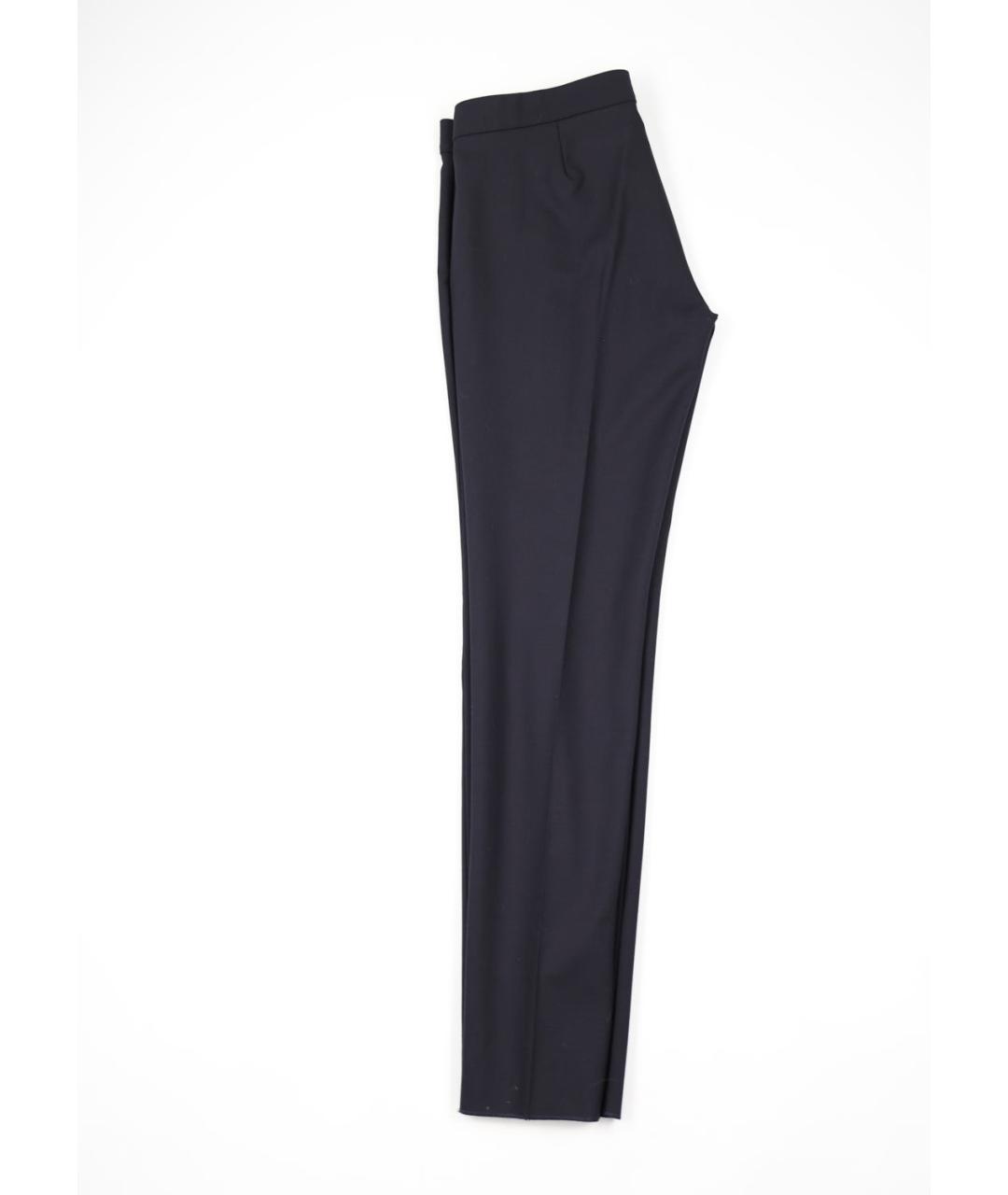MAX MARA Темно-синие шерстяные прямые брюки, фото 2