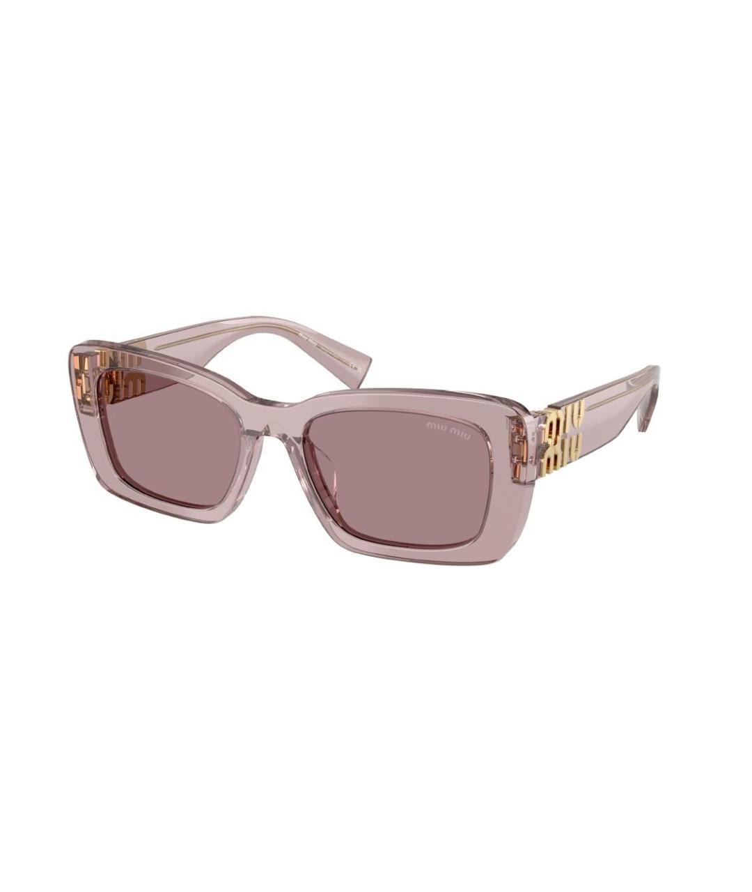 MIU MIU Розовые пластиковые солнцезащитные очки, фото 3