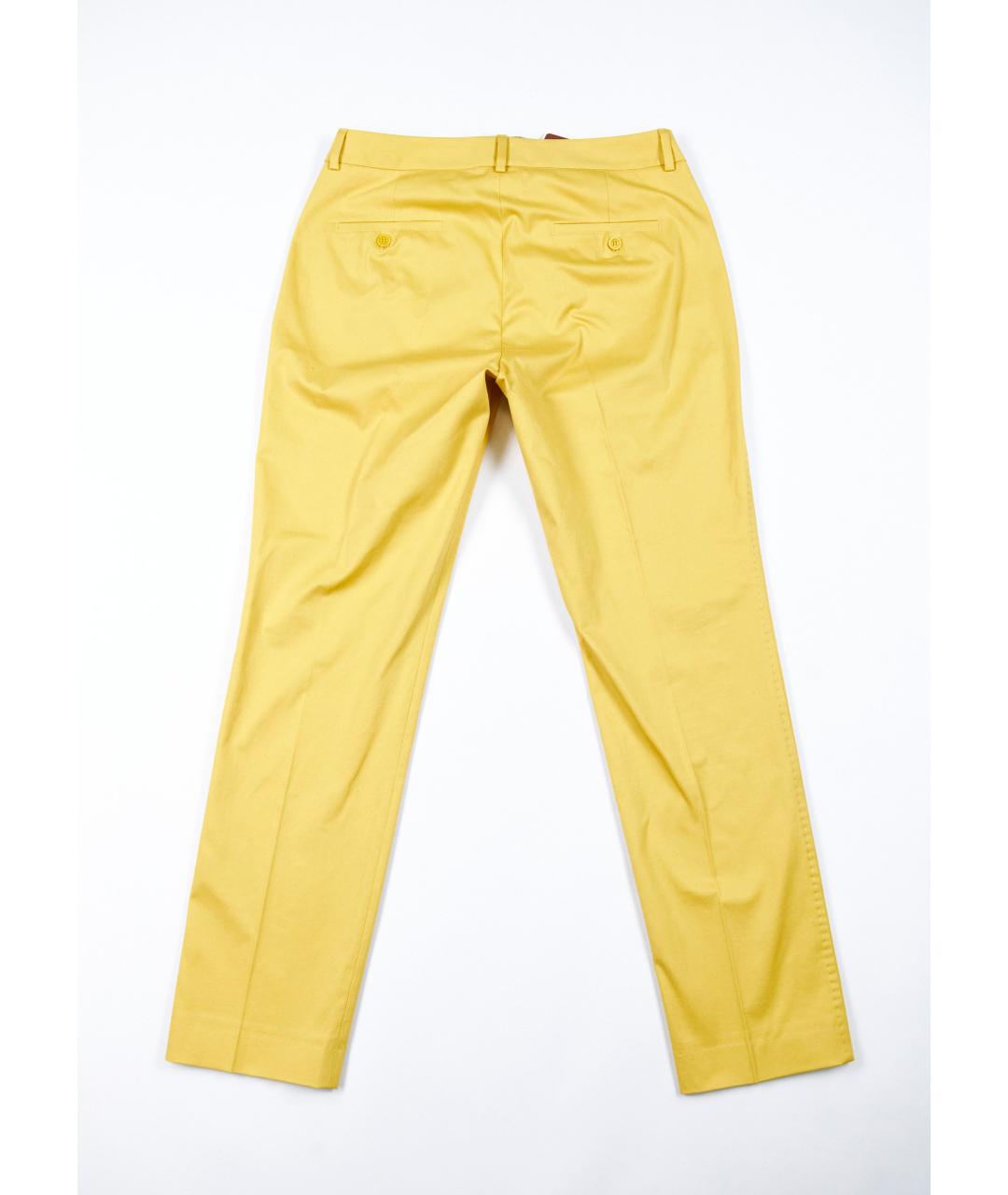 WEEKEND MAX MARA Желтые хлопковые прямые брюки, фото 2