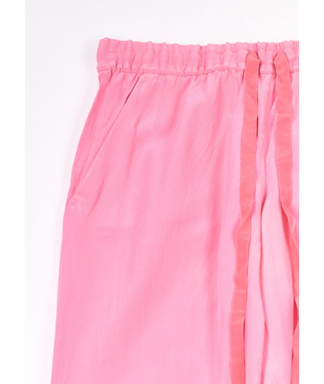 SONIA RYKIEL Розовые шелковые прямые брюки, фото 4