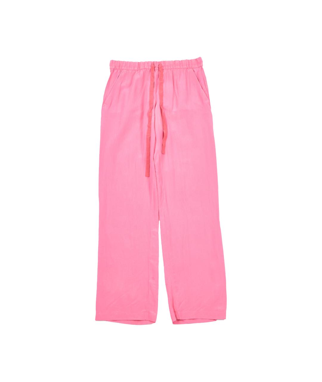 SONIA RYKIEL Розовые шелковые прямые брюки, фото 1