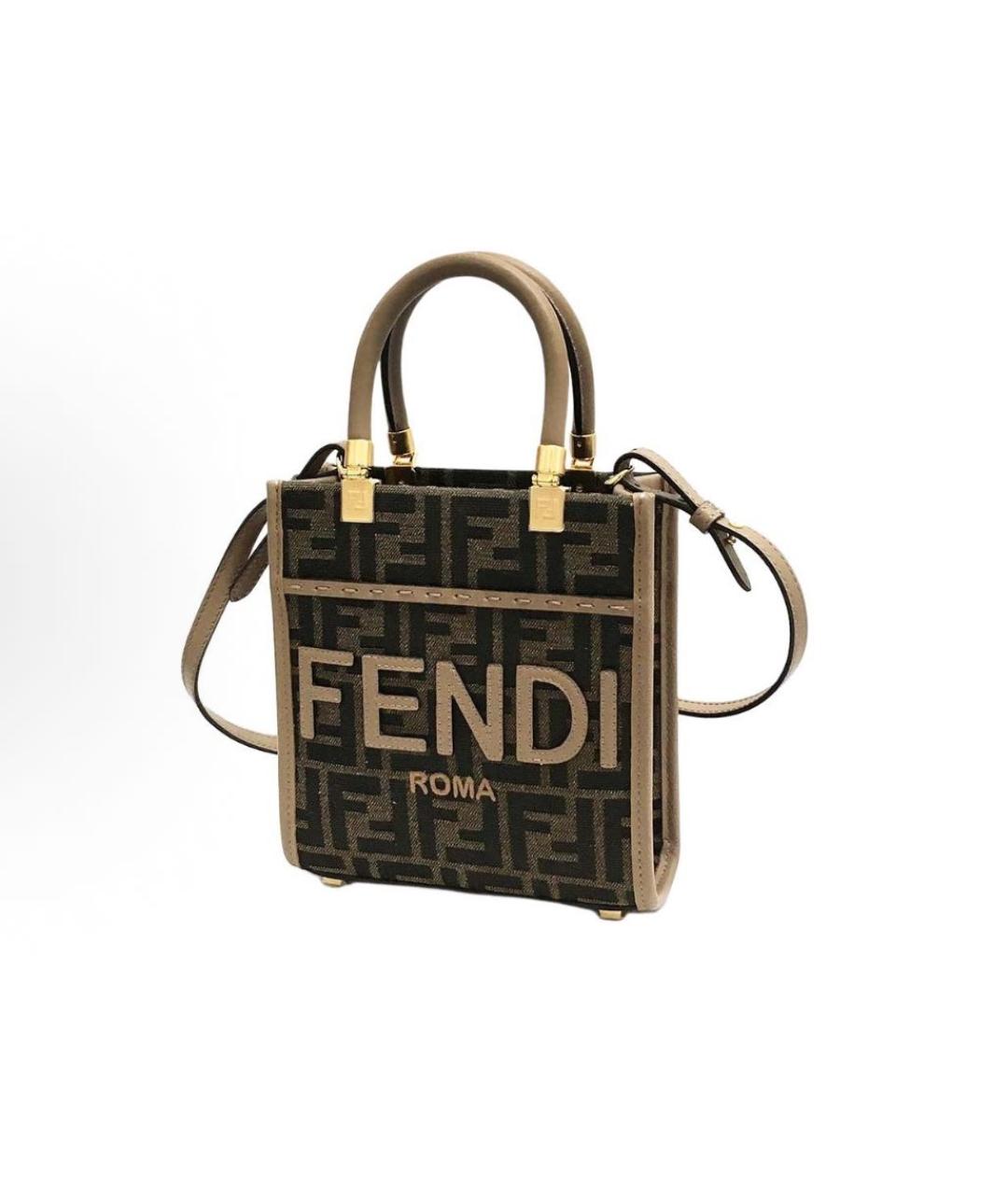 FENDI Коричневая сумка с короткими ручками, фото 5