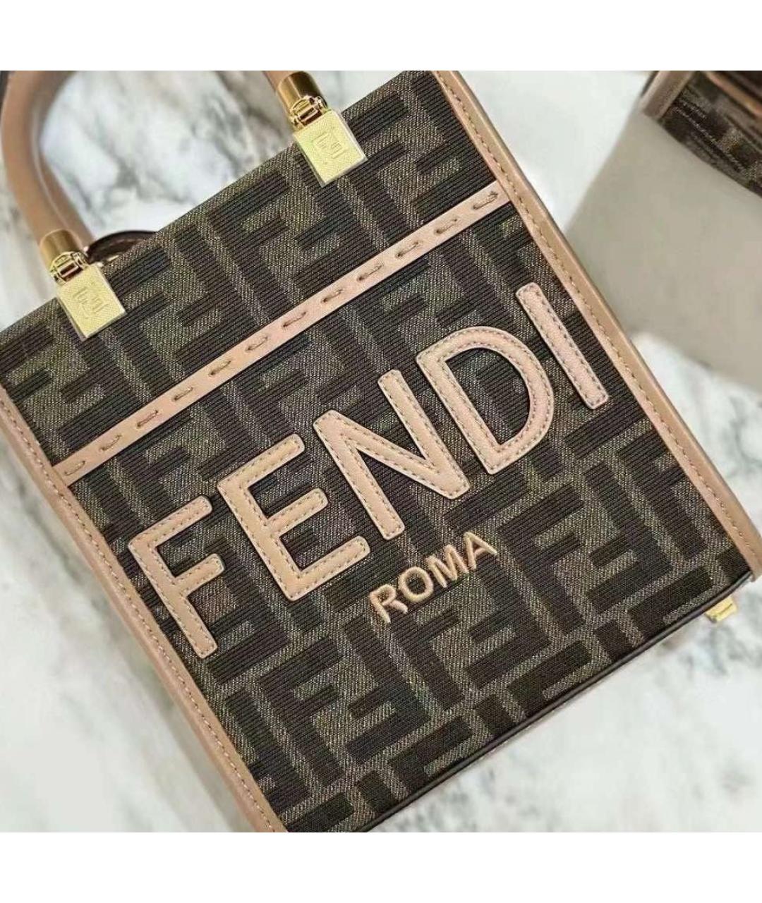 FENDI Коричневая сумка с короткими ручками, фото 2