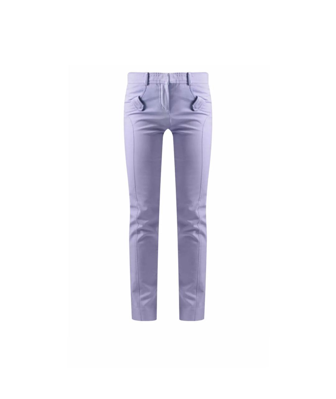 VERSACE Фиолетовые хлопко-эластановые брюки узкие, фото 1