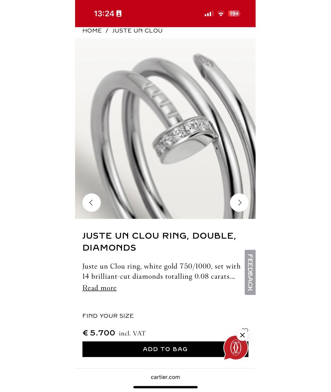 CARTIER Белое кольцо из белого золота, фото 9