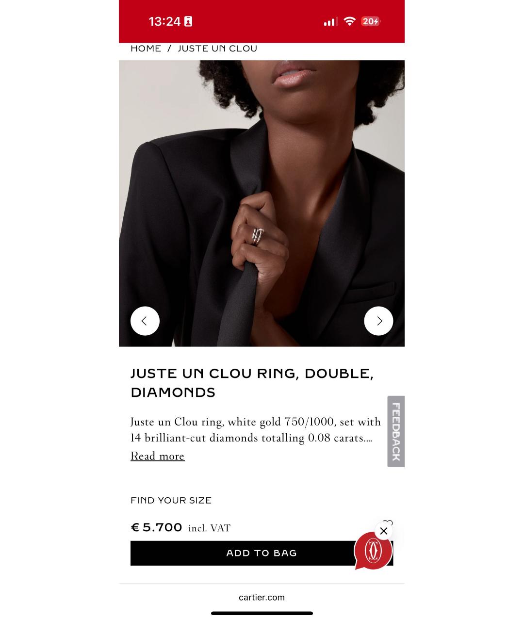 CARTIER Белое кольцо из белого золота, фото 7
