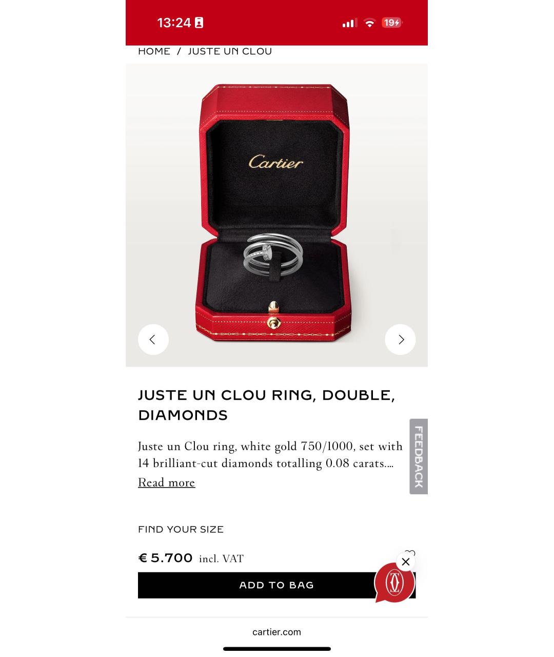 CARTIER Белое кольцо из белого золота, фото 8