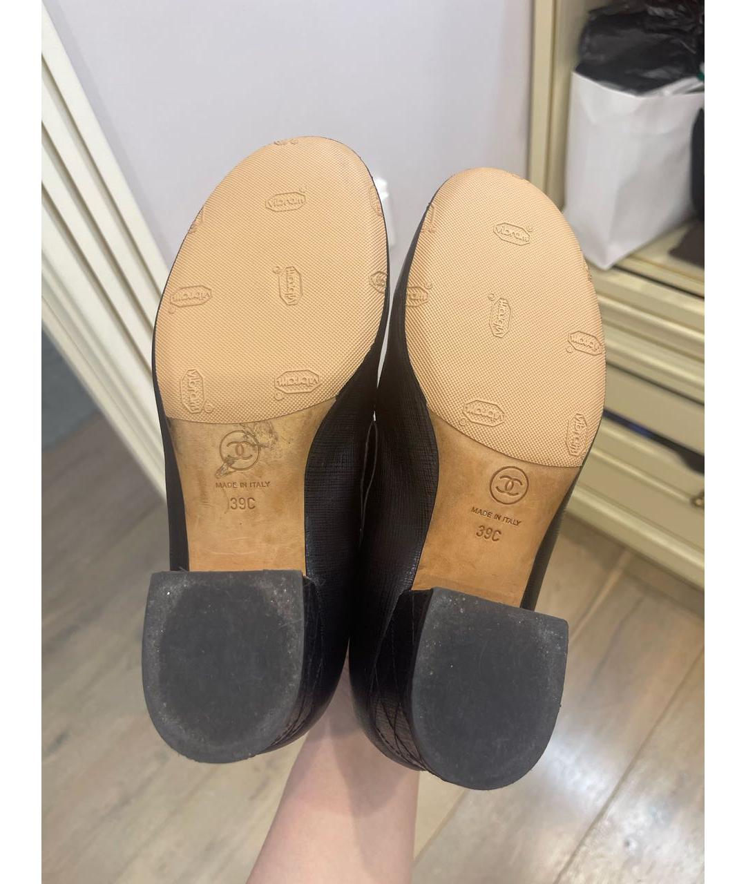 CHANEL Черные кожаные туфли, фото 6