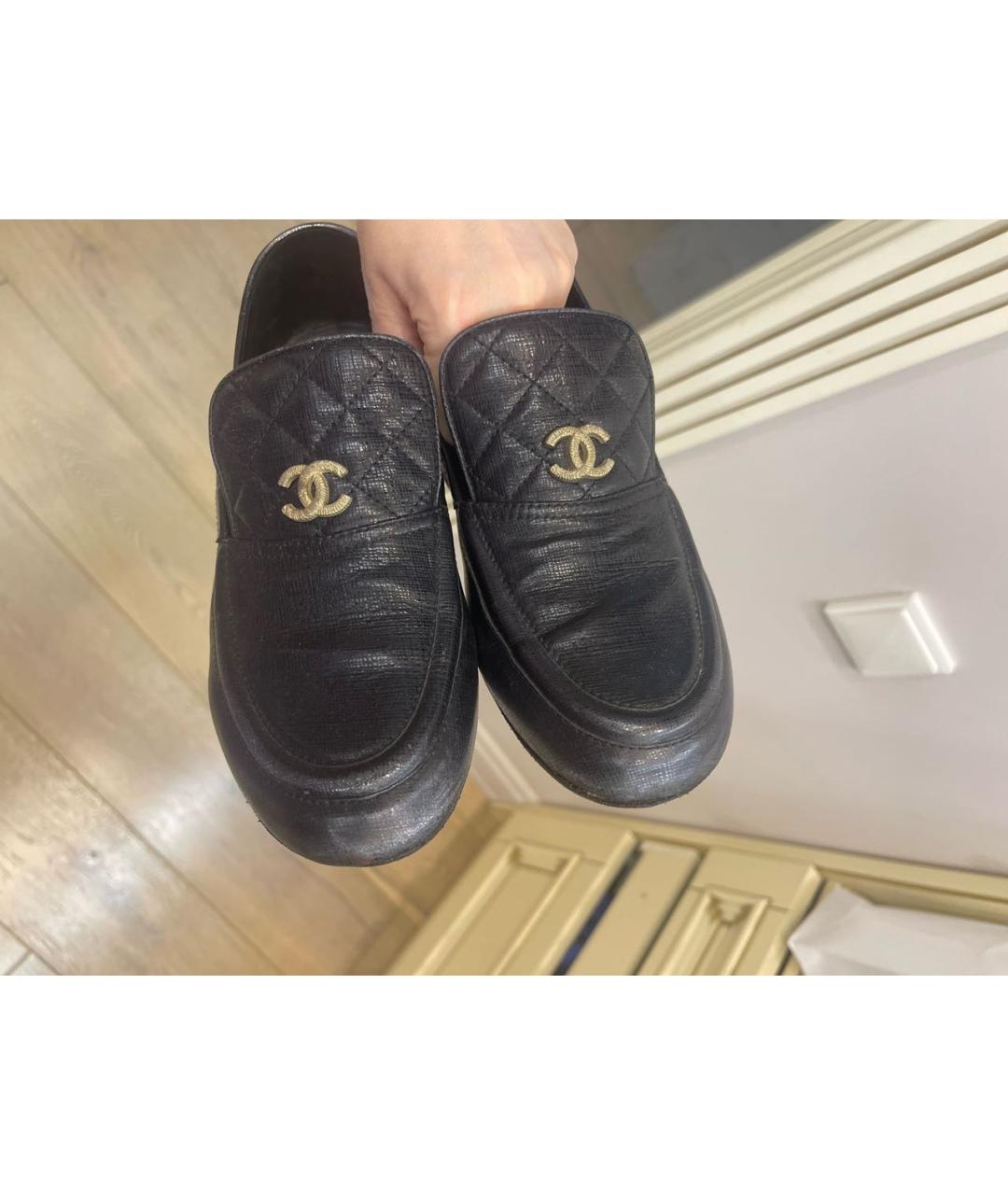 CHANEL Черные кожаные туфли, фото 7