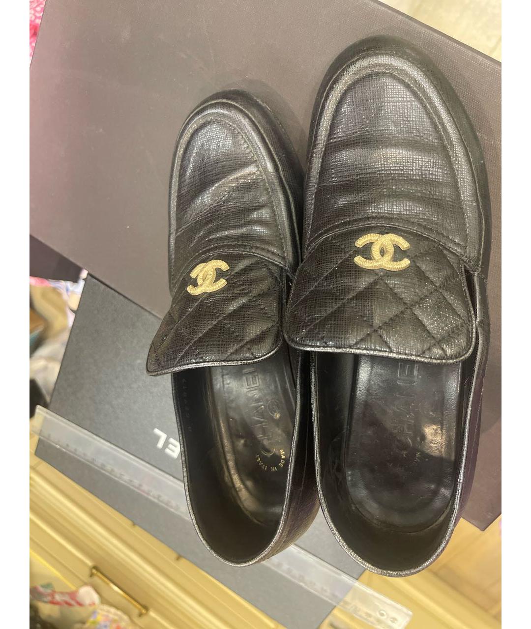 CHANEL Черные кожаные туфли, фото 3