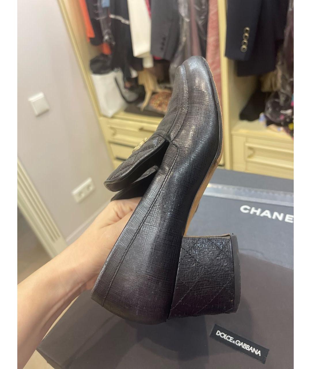 CHANEL Черные кожаные туфли, фото 5