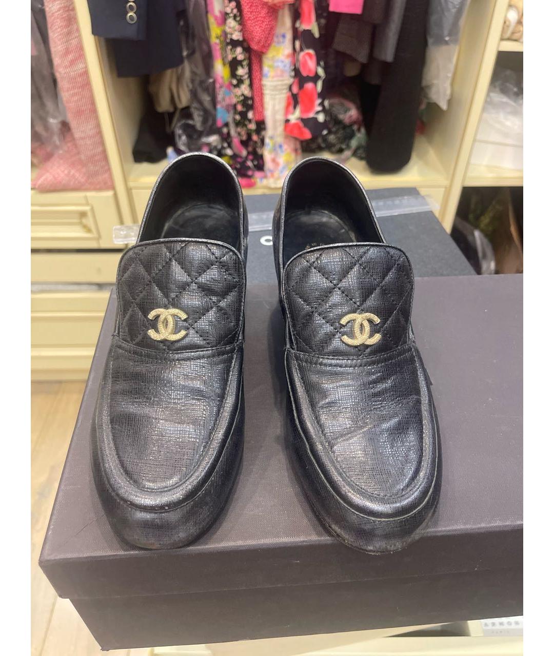 CHANEL Черные кожаные туфли, фото 2