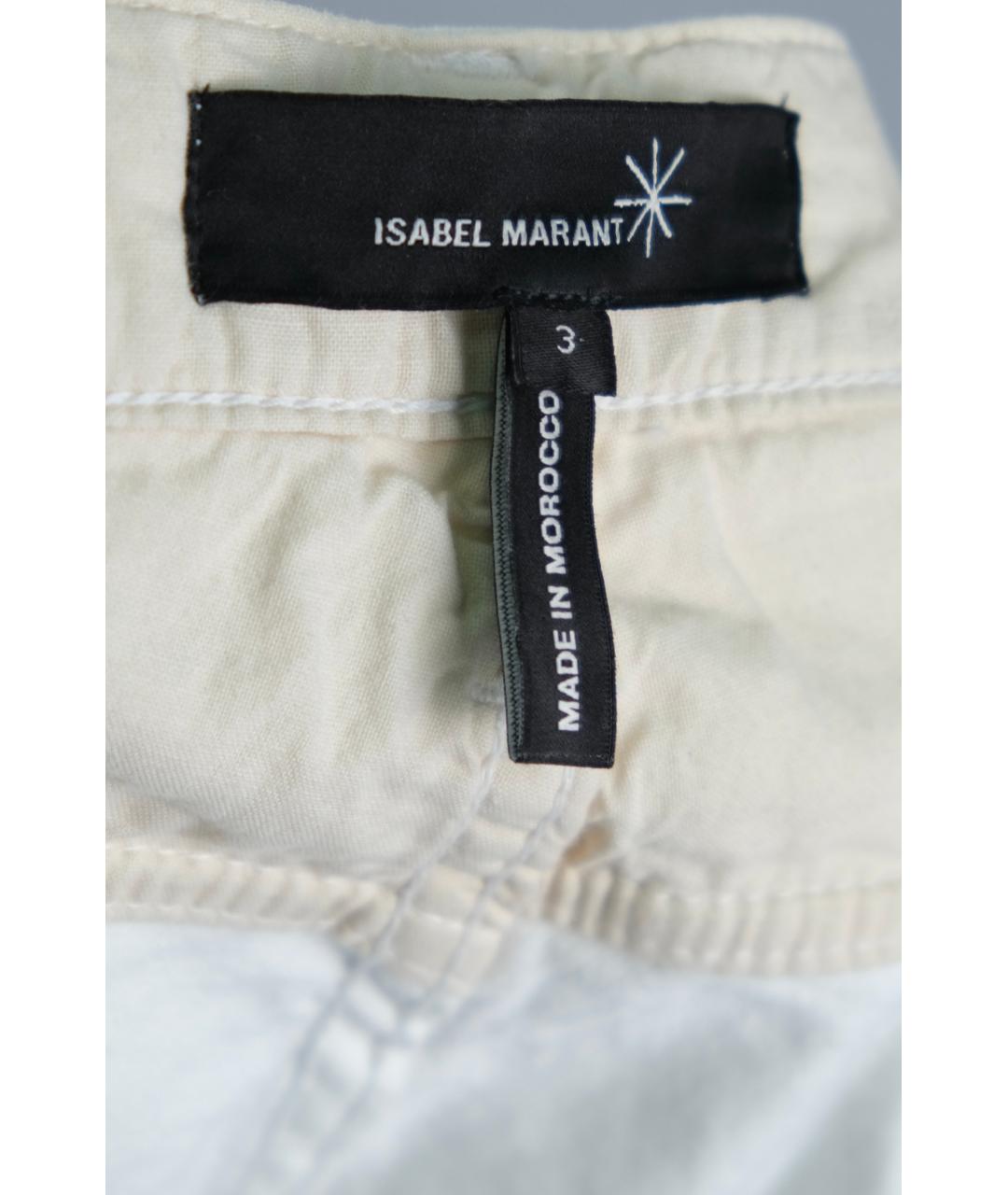 ISABEL MARANT Бежевые хлопковые джинсы слим, фото 3