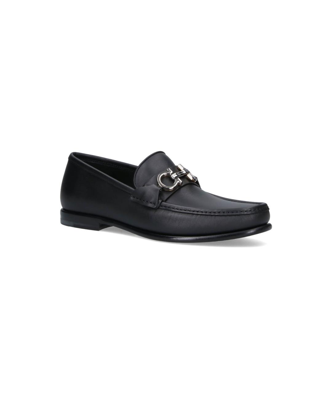 FERRAGAMO Черные кожаные лоферы, фото 2
