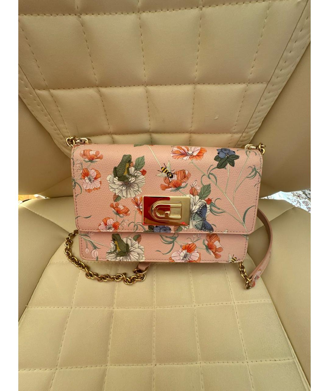 FURLA Розовая кожаная сумка через плечо, фото 4