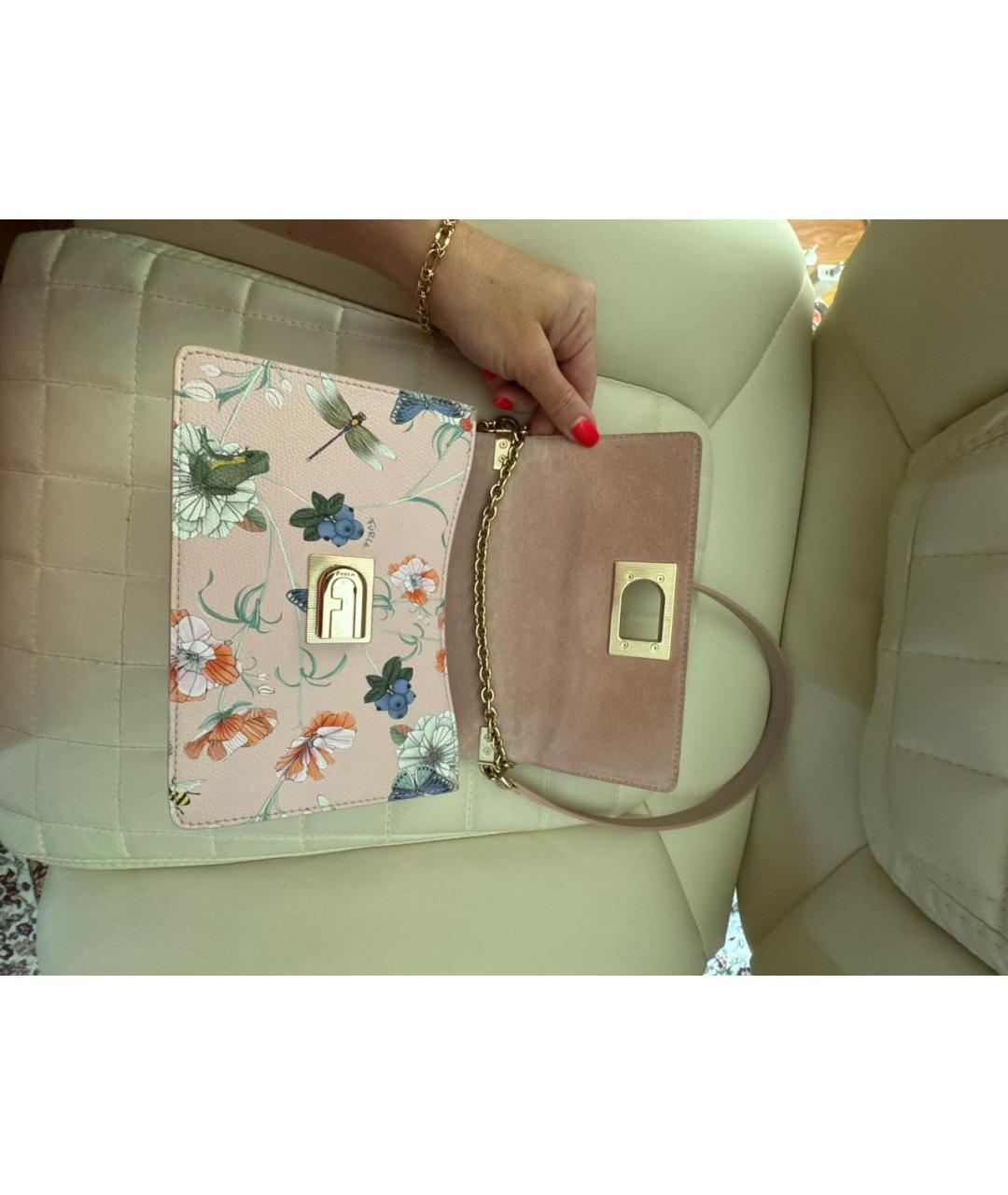 FURLA Розовая кожаная сумка через плечо, фото 2