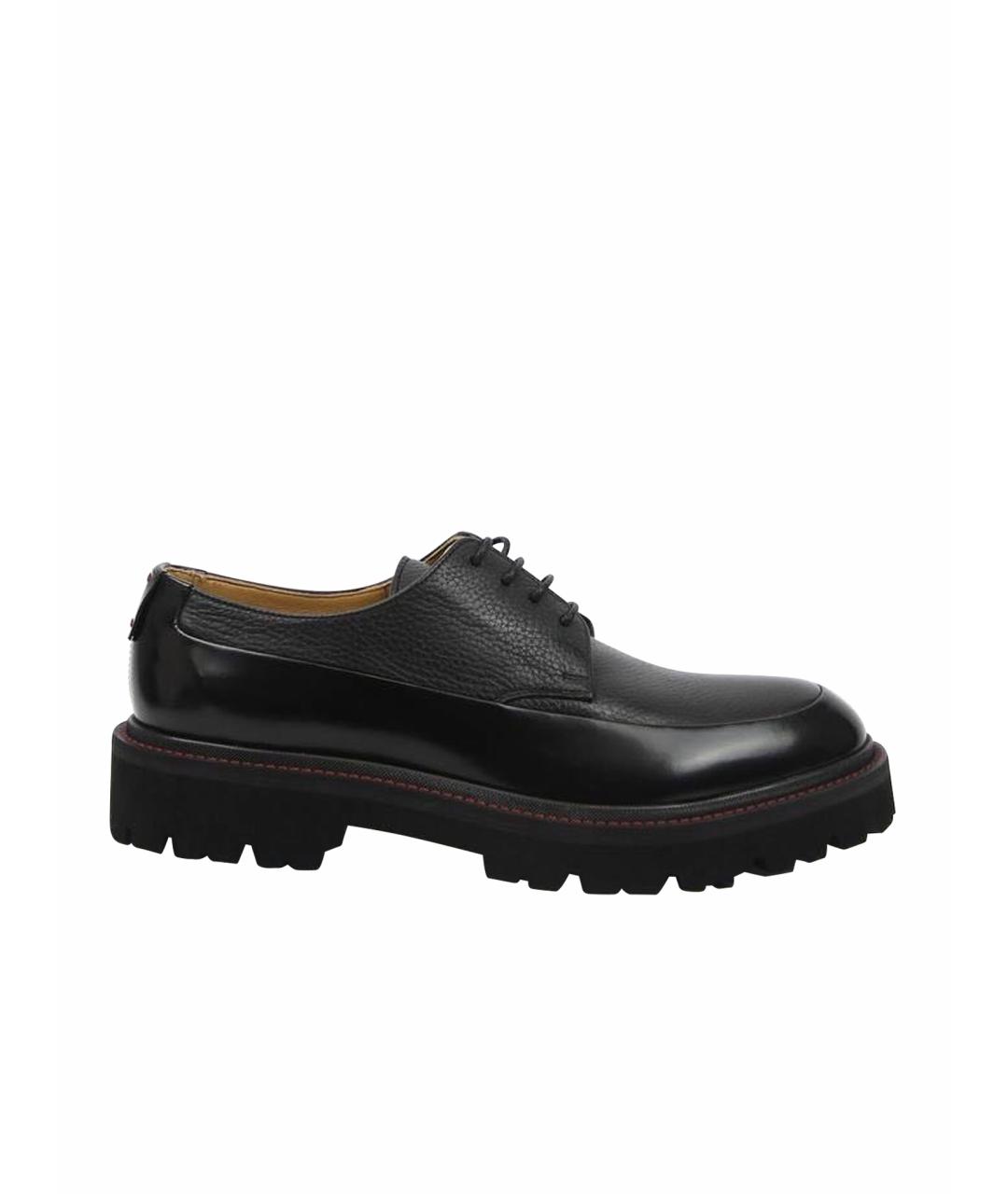 KITON Черные кожаные низкие ботинки, фото 1