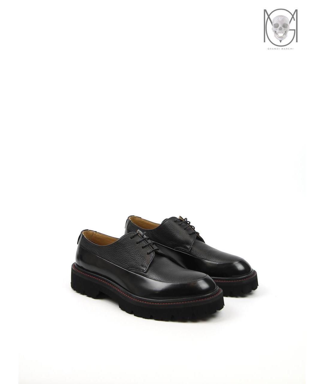 KITON Черные кожаные низкие ботинки, фото 2