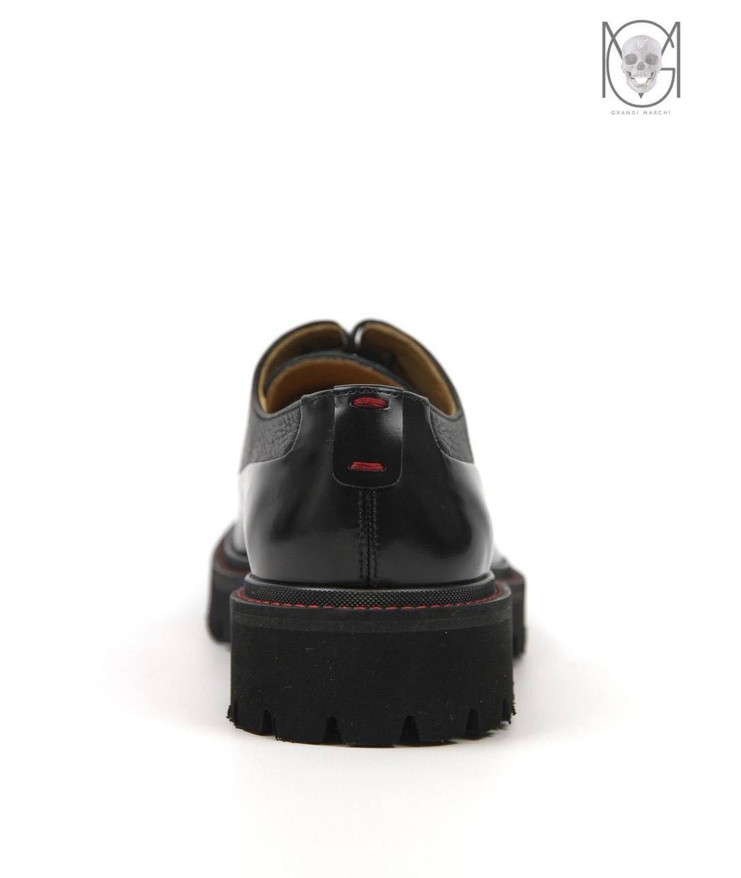 KITON Черные кожаные низкие ботинки, фото 5