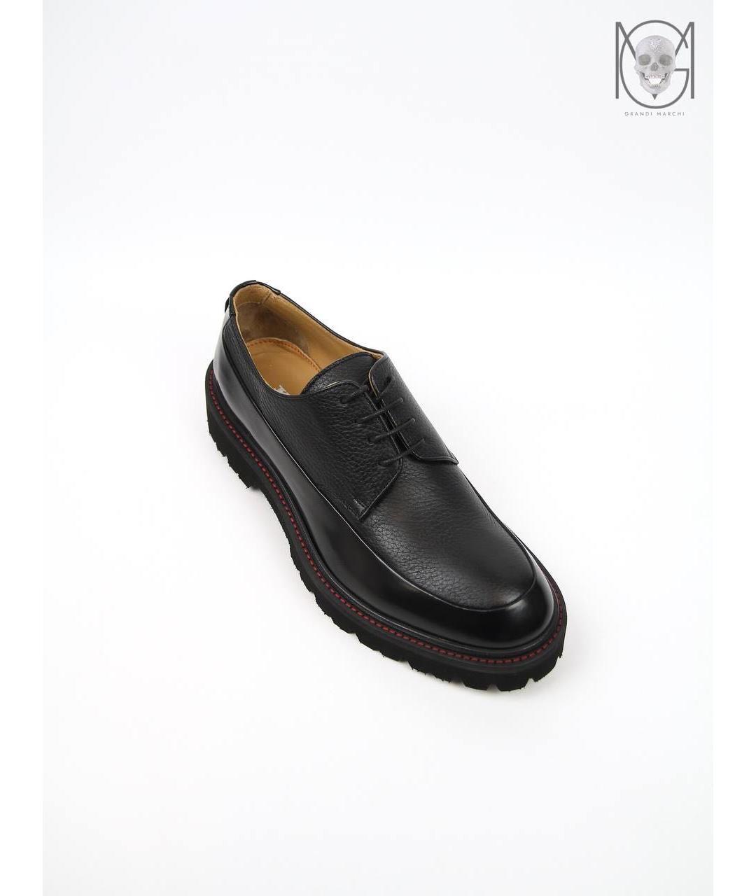 KITON Черные кожаные низкие ботинки, фото 3