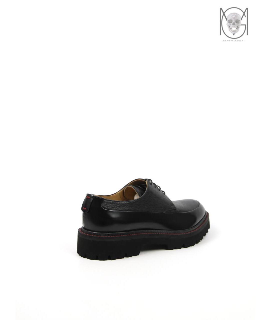 KITON Черные кожаные низкие ботинки, фото 4