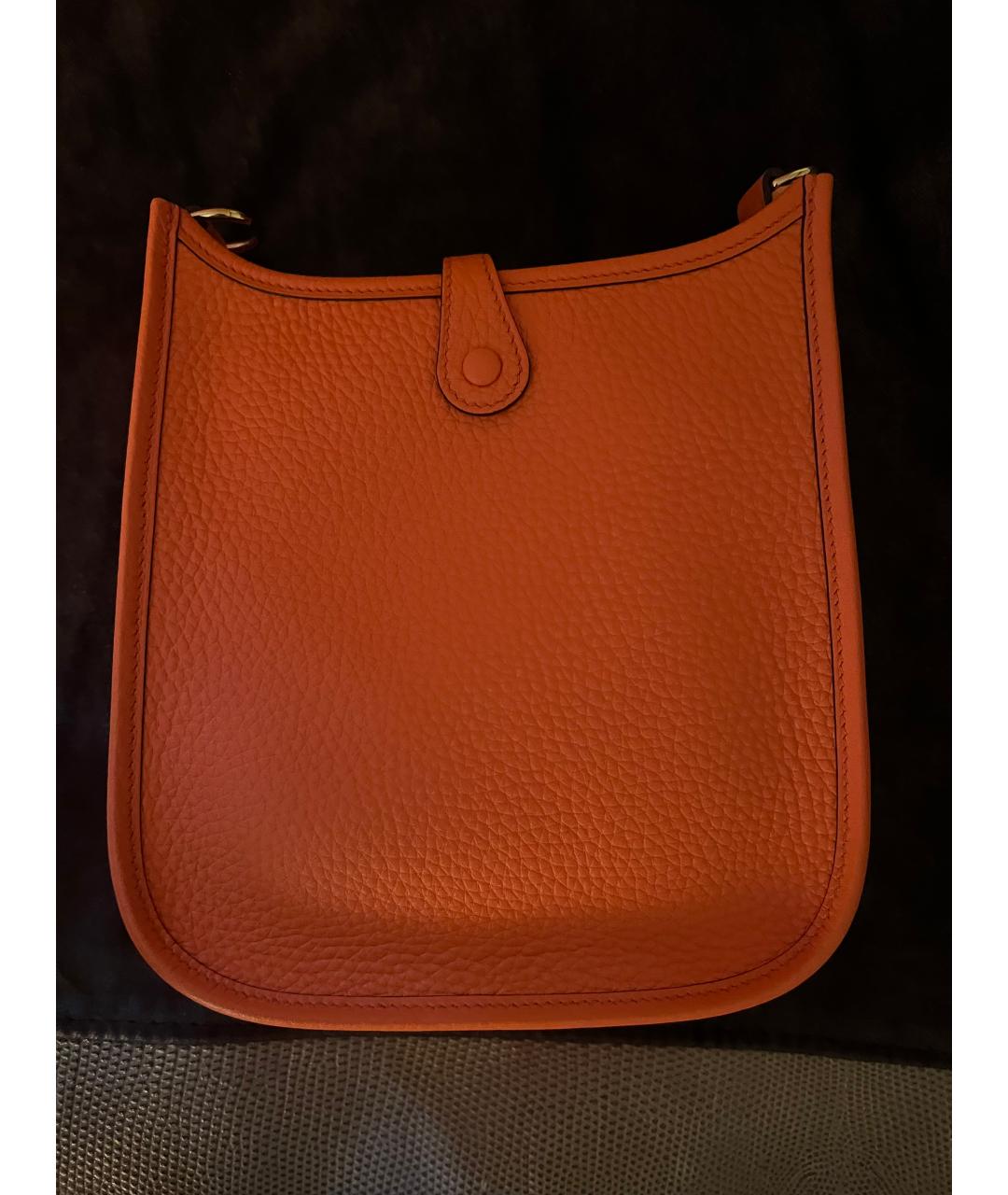 HERMES Оранжевая кожаная сумка через плечо, фото 2