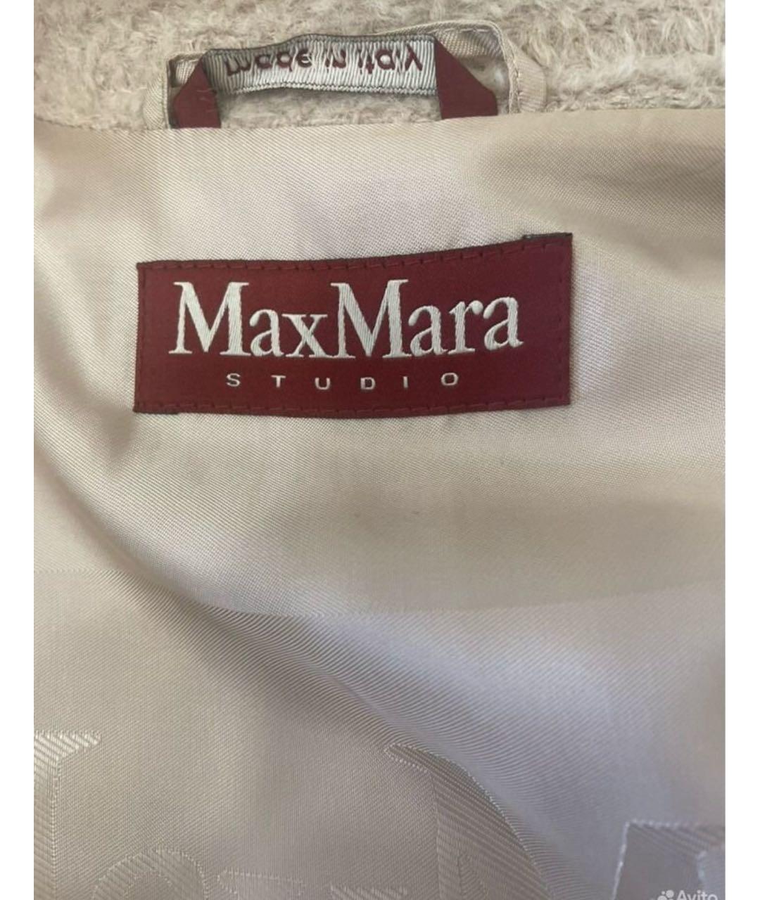 MAX MARA STUDIO Бежевое шерстяное пальто, фото 7