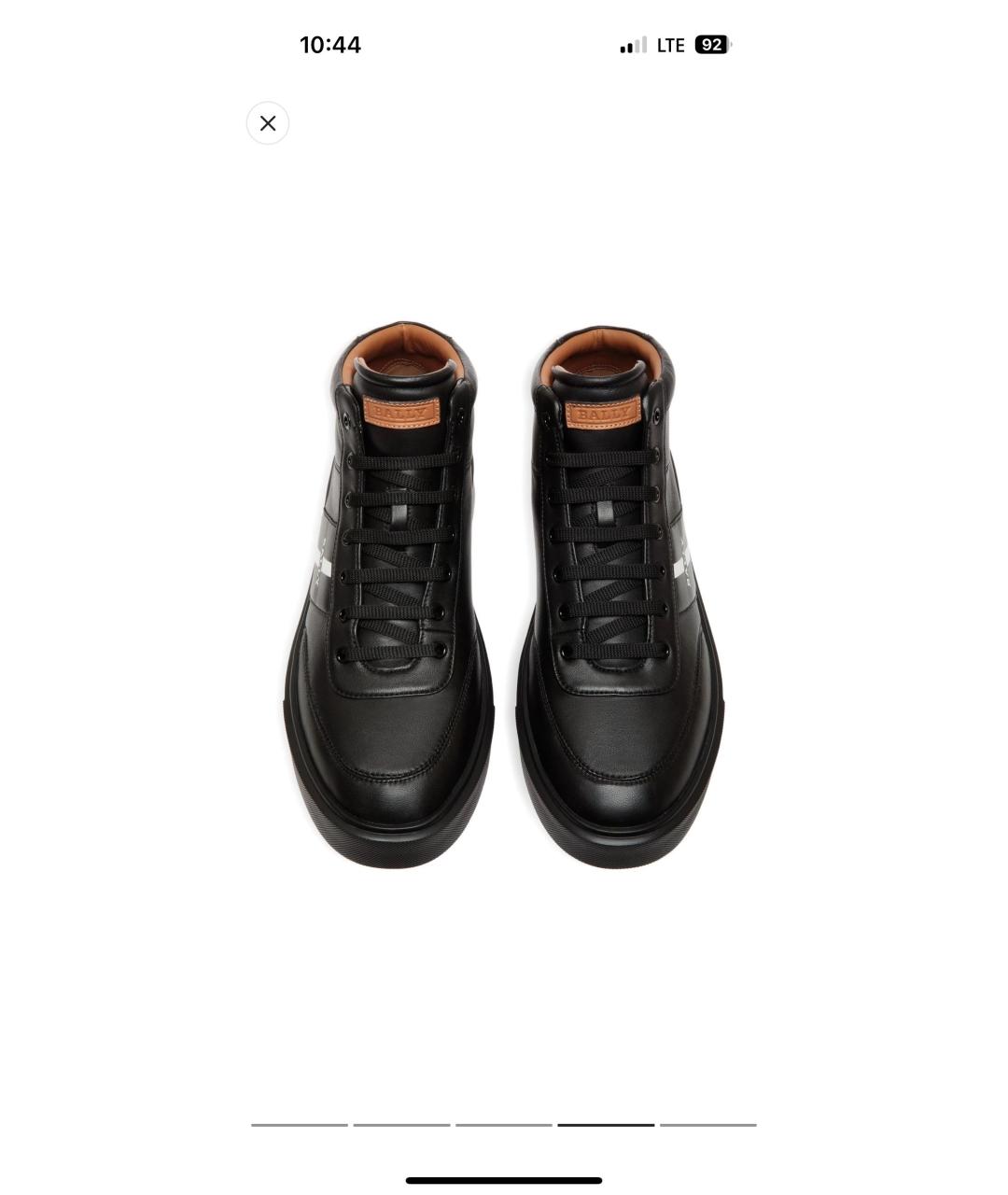 BALLY Черные кожаные высокие кроссовки / кеды, фото 6